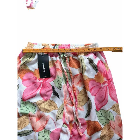 Venti 6 Italian Linen Blend Floral Two-Piece Set Size L lounge set jogger. - Picture 4 of 8